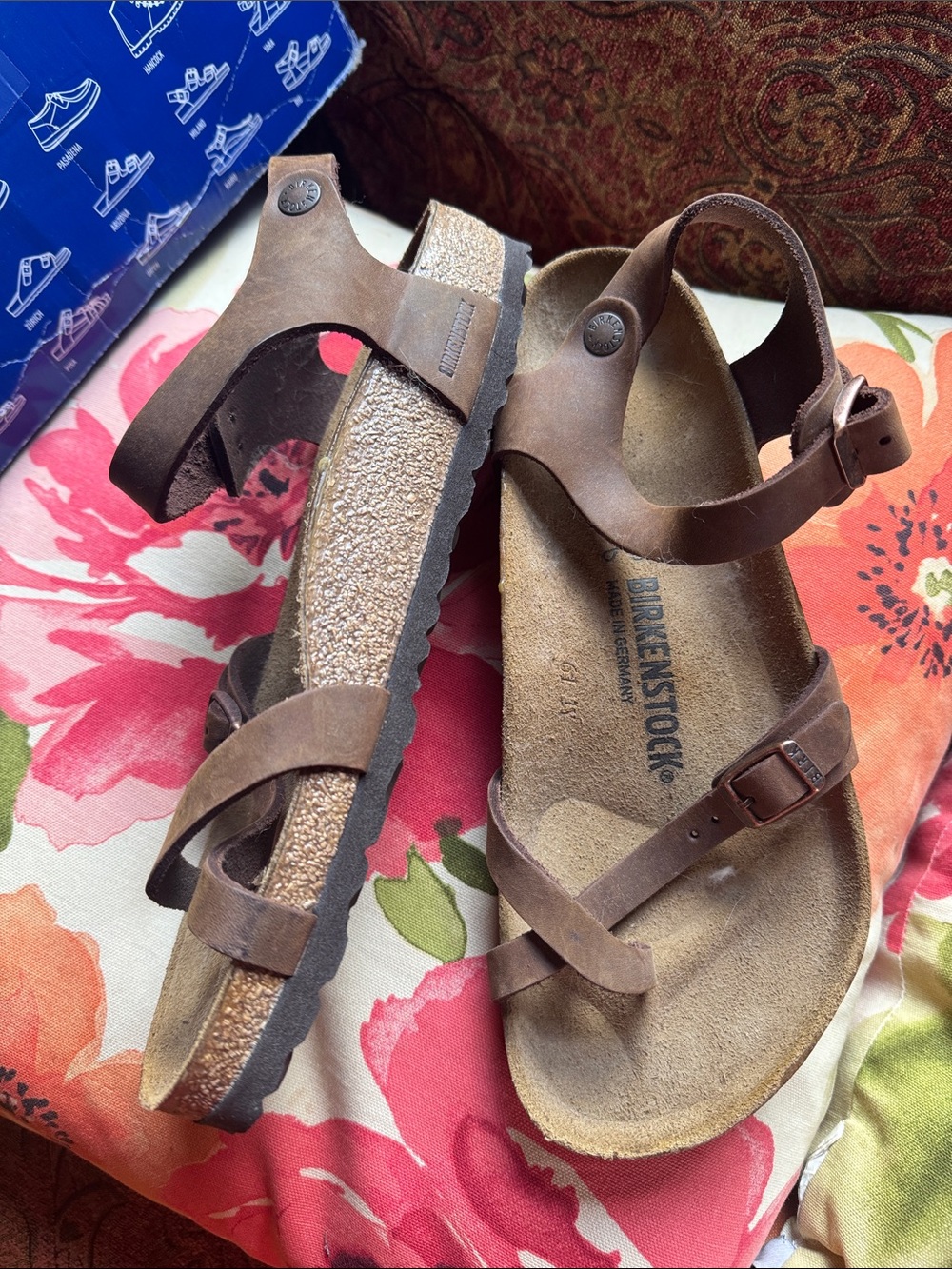 Birkenstock Taormina leather Habana brown Nubuck sandals women’s 9 EU 40 NEW box